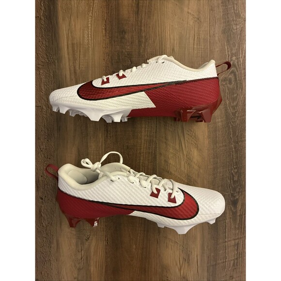 Nike Vapor Edge Speed 360 2 White Crimson Red Men Size 15 Football FQ4045-104 - Picture 2 of 6